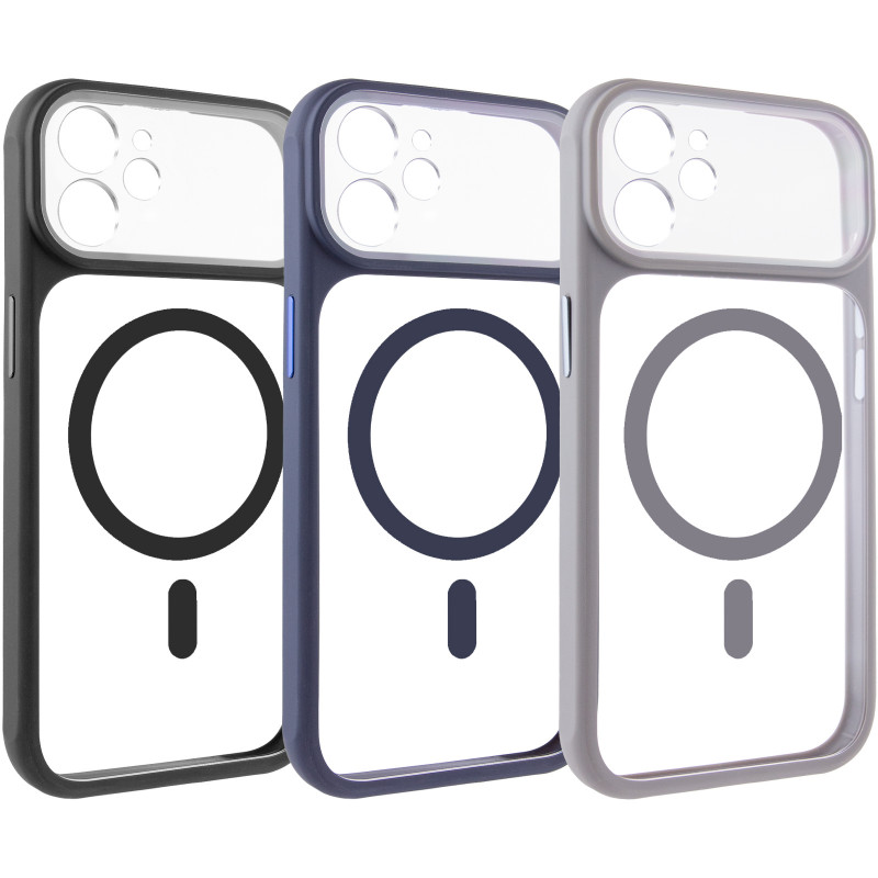 Чехол TPU+PC GETMAN Moon Clear with Magnetic Safe для Apple iPhone 12 (6.1")