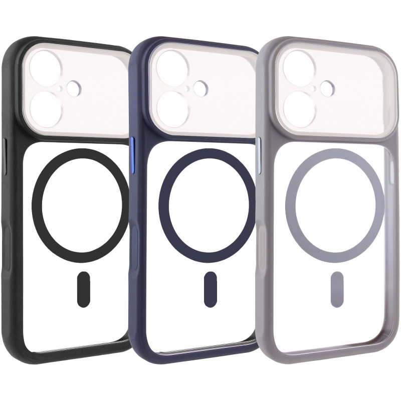 Чехол TPU+PC GETMAN Moon Clear with Magnetic Safe для Apple iPhone 16 (6.1")