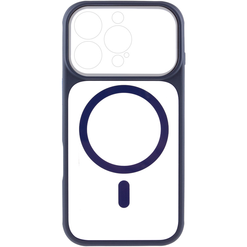 Фото Чехол TPU+PC GETMAN Moon Clear with Magnetic Safe для Apple iPhone 16 Pro Max (6.9") (Blue) на vchehle.ua