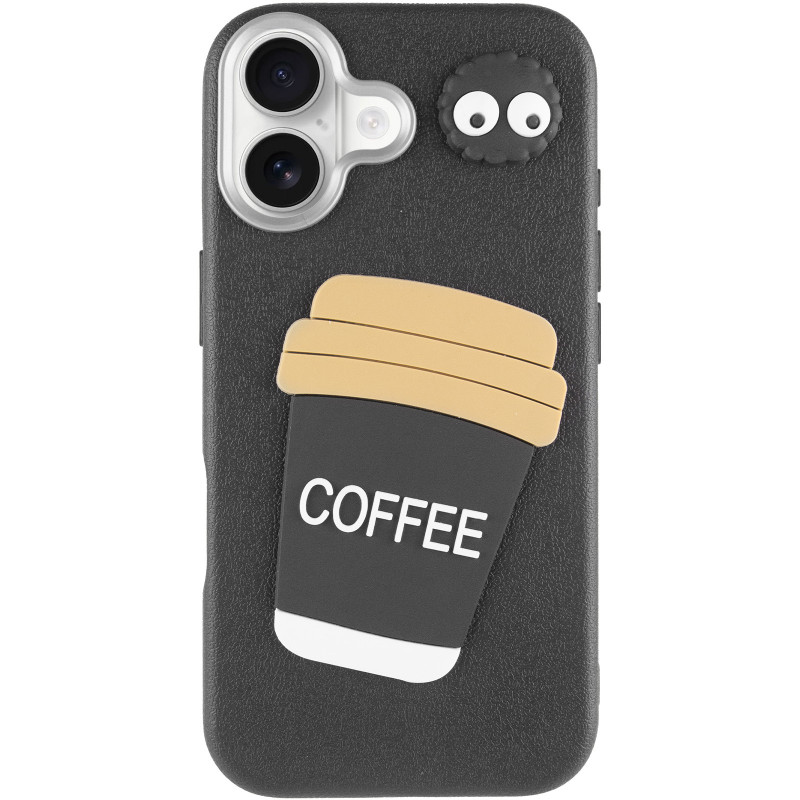 Фото Чехол TPU Leather Toys для Apple iPhone 17 (6.3") (Coffee / Black) на vchehle.ua