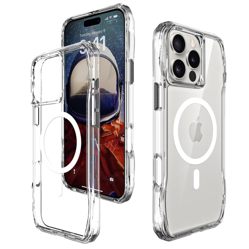 Чехол TPU Octagon with Magnetic Safe для Apple iPhone 16 Pro Max (6.9") (Clear) в магазине vchehle.ua