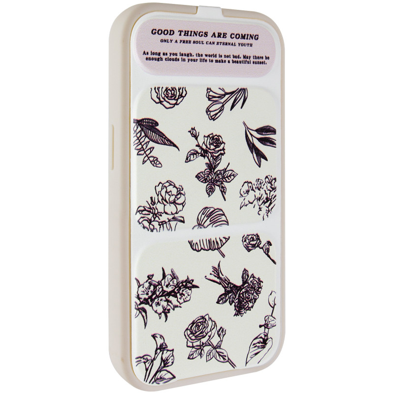 Чехол TPU Panel Stand для Apple iPhone 15 Pro Max (6.7") (Floral Sketch)
