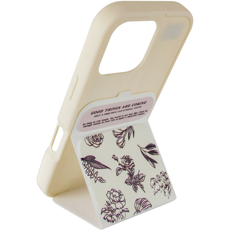 Чехол TPU Panel Stand для Apple iPhone 16 Pro (6.3") (Floral Sketch) в магазине vchehle.ua