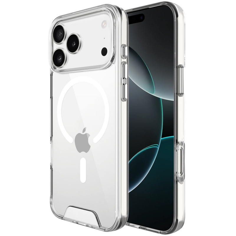 Фото Чехол TPU Space Case with Magnetic Fit для Apple iPhone 17 Pro / 18 Pro (6.3") (Прозрачный) на vchehle.ua