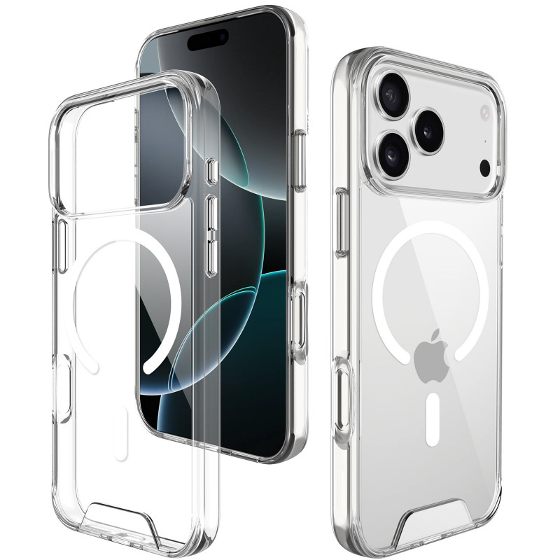 Чехол TPU Space Case with Magnetic Fit для Apple iPhone 17 Pro / 18 Pro (6.3") (Прозрачный) в магазине vchehle.ua