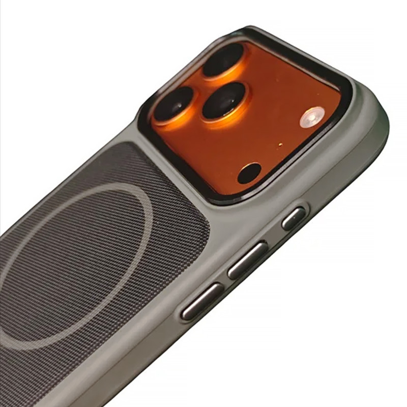 Фото Чехол PC Textile Hybrid with Magnetic Fit для Apple iPhone 17 Pro Max / 18 Pro Max (6.9") (Grey / Black) на vchehle.ua