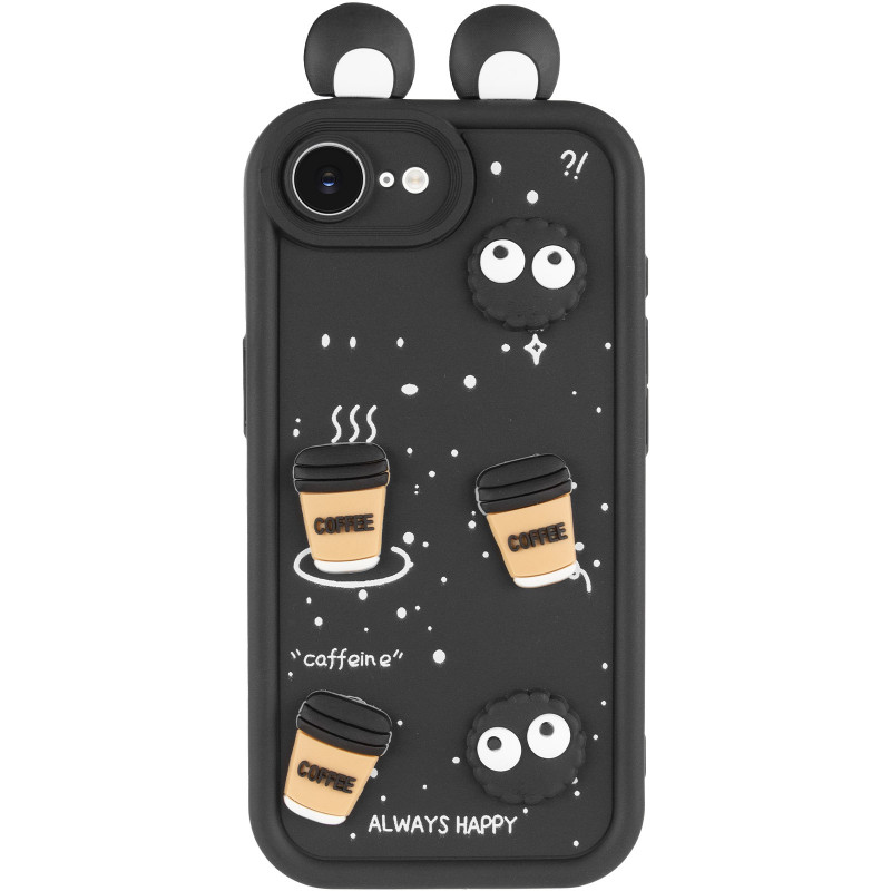 Фото Чохол TPU Toys Case with Ears на Apple iPhone 16e / 17e (6.1") (Black) на vchehle.ua