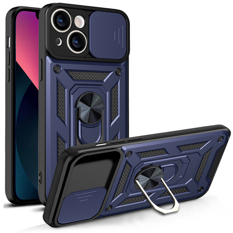 Фото Удароміцний чохол Ummi Camshield Serge Ring на Apple iPhone 15 (6.1") (Синій / Navy) на vchehle.ua