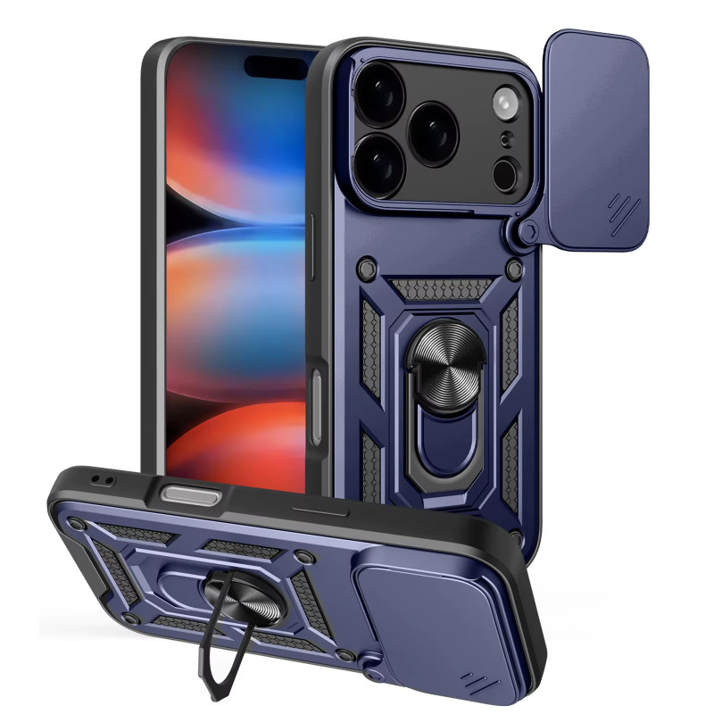 Ударопрочный чехол Ummi Camshield Serge Ring для Apple iPhone 17 Pro Max (6.9") (Синий / Navy)