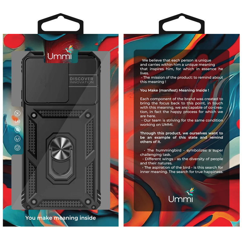 Фото Удароміцний чохол Ummi Camshield Serge Ring на Xiaomi Redmi 15C (Global) / Poco C85 (Global) (Чорний / Black) в маназині vchehle.ua