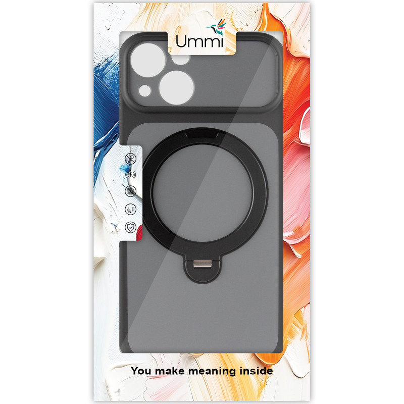 Фото Чехол Ummi Full Camera with Magnetic Fit HQ Ring для Apple iPhone 13 (6.1") (Black) на vchehle.ua