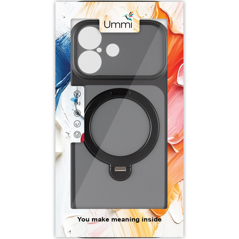 Фото Чехол Ummi Full Camera with Magnetic Fit HQ Ring для Apple iPhone 16 (6.1") (Black) на vchehle.ua