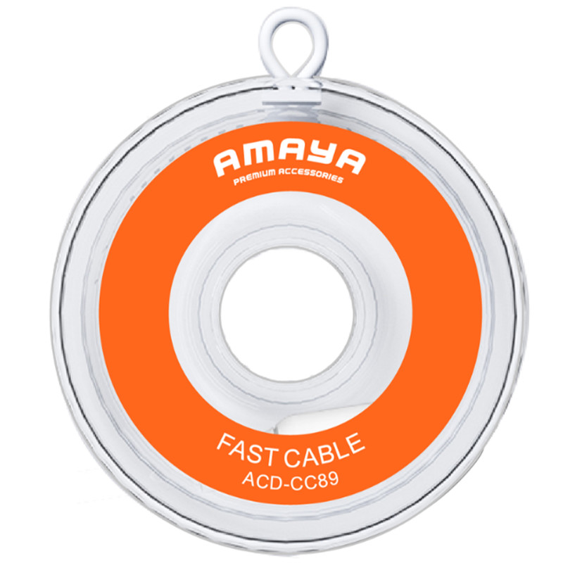 Фото Дата кабель Amaya 89CC Type-C to Type-C 60W (1m) (White) на vchehle.ua