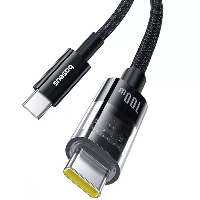 Фото Дата кабель Baseus Gem Fast Charging Type-C to Type-C 100W (1m) (P10373000111) (Cluster Black) на vchehle.ua