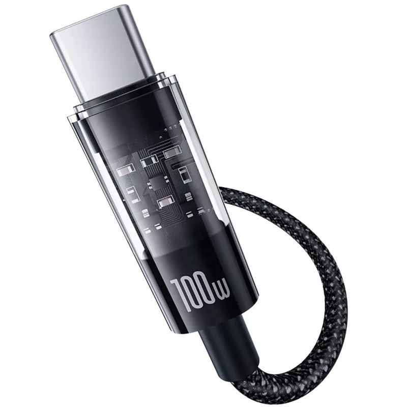 Фото Дата кабель Baseus Gem Fast Charging Type-C to Type-C 100W (1m) (P10373000111) (Cluster Black) в магазине vchehle.ua
