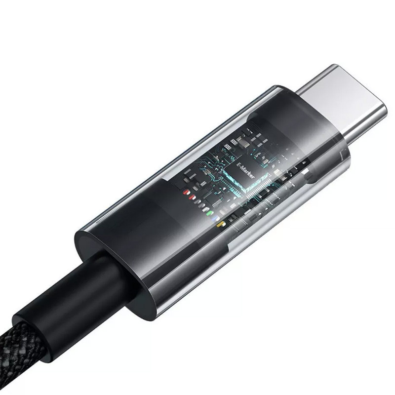 Купить Дата кабель Baseus Gem Fast Charging Type-C to Type-C 100W (1m) (P10373000111) (Cluster Black) на vchehle.ua