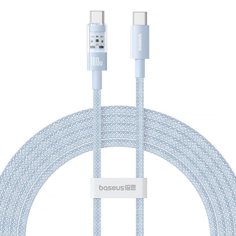 Дата кабель Baseus Gem Fast Charging Type-C to Type-C 100W (1m) (P10373000111) (Galaxy Blue)