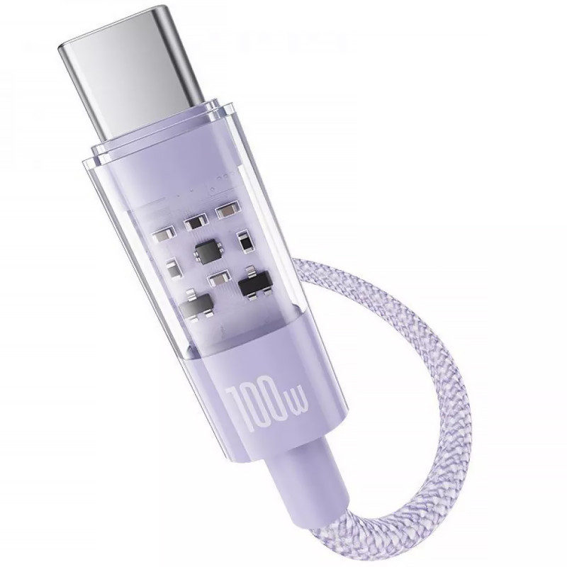 Фото Дата кабель Baseus Gem Fast Charging Type-C to Type-C 100W (1m) (P10373000111) (Nebula Purple) в магазине vchehle.ua