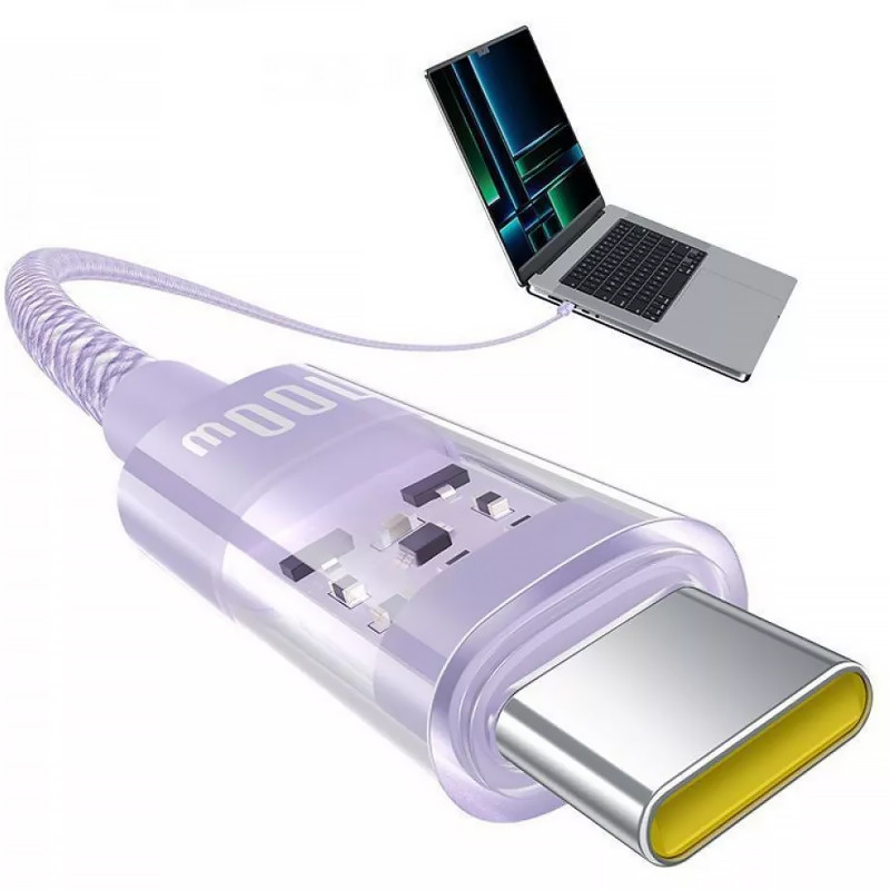 Дата кабель Baseus Gem Fast Charging Type-C to Type-C 100W (1m) (P10373000111) (Nebula Purple) в магазине vchehle.ua
