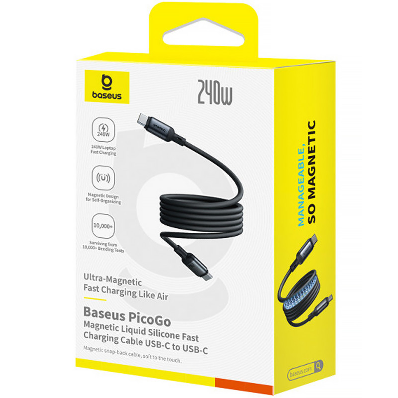 Фото Дата кабель Baseus PicoGo Type-C to Type-C 240W (2m) (E04233) (Cosmic Black) на vchehle.ua