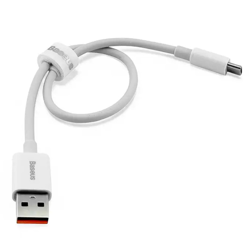 Фото Дата кабель Baseus Superior Series Fast Charging USB to Type-C 100W (0.25m) (P10320102) (Moon White) на vchehle.ua