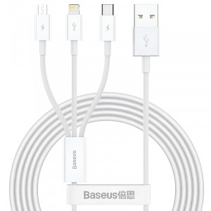 Дата кабель Baseus Superior Series USB to MicroUSB-Lightning-Type-C 3.5A (1.5m) (CAMLTYS)