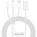 Дата кабель Baseus Superior Series USB to MicroUSB-Lightning-Type-C 3.5A (1.5m) (CAMLTYS) (Stellar White)
