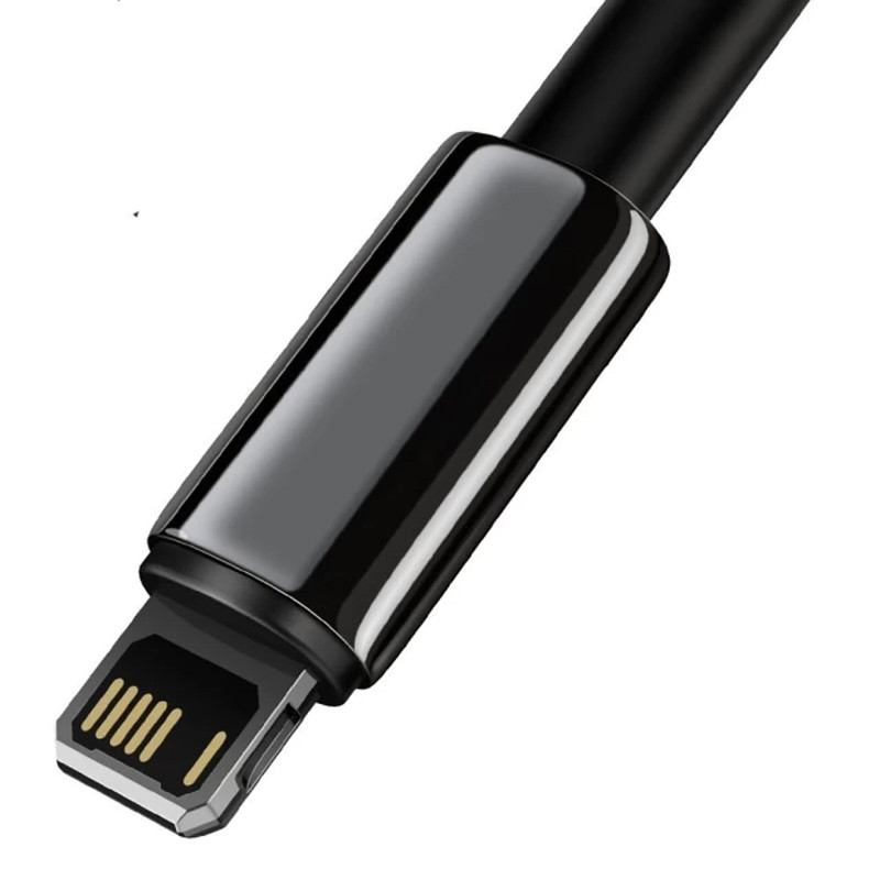 Фото Дата кабель Baseus Tungsten Gold USB to Lightning Cable 2.4A (2m) (CALWJ-A0) (Black) на vchehle.ua