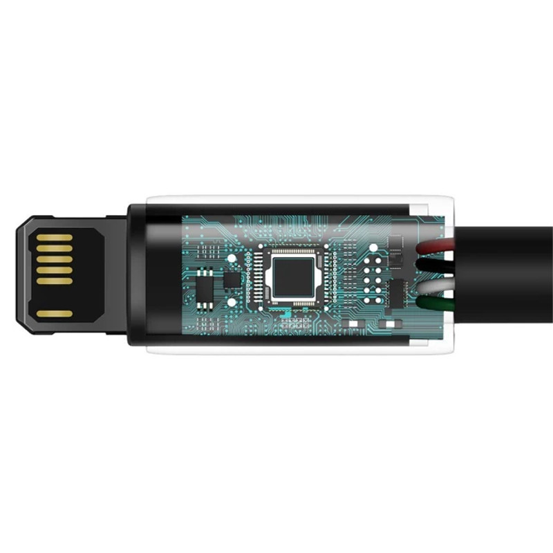 Дата кабель Baseus Tungsten Gold USB to Lightning Cable 2.4A (2m) (CALWJ-A0) (Black) в магазине vchehle.ua