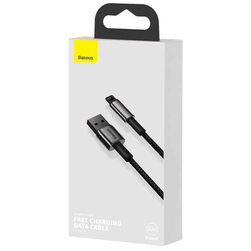 Заказать Дата кабель Baseus Tungsten Gold USB to Lightning Cable 2.4A (2m) (CALWJ-A0) (Black) на vchehle.ua