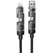 Дата кабель Hoco U151 Goldsmith 4in1 Type-C to USB/Type-C to Lightning 240W (1.2m) (Black)