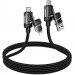 Дата кабель Hoco U151 Goldsmith 4in1 Type-C to USB/Type-C to Lightning 240W (1.2m) (Black) в магазине vchehle.ua