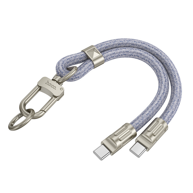 Дата кабель-шнурок Hoco GH5 Elegant Type-C to Type-C (0.21m) (Denim Blue) в магазині vchehle.ua
