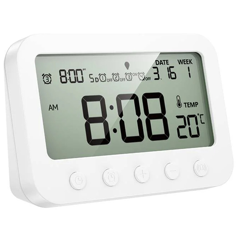 Електронний термогігрометр + годинник Hoco HX44 Indoor (White)