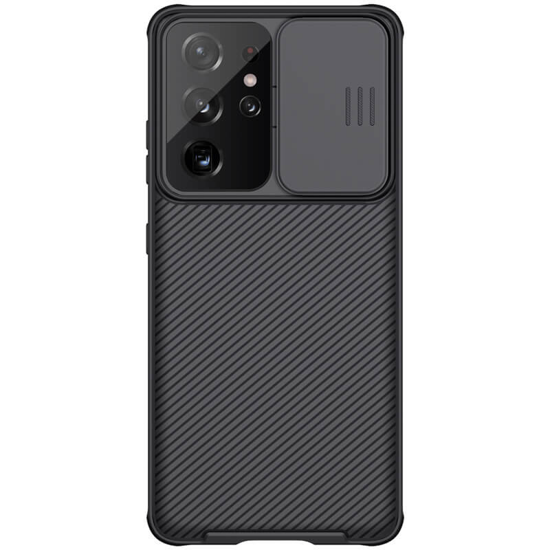 Карбоновая накладка Nillkin Camshield (шторка на камеру) для Samsung Galaxy S21 Ultra (Черный / Black)