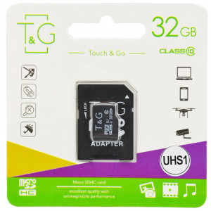 Карта памяти T&G (UHS-1) microSDHC Class 10 - 32GB (с адаптером)