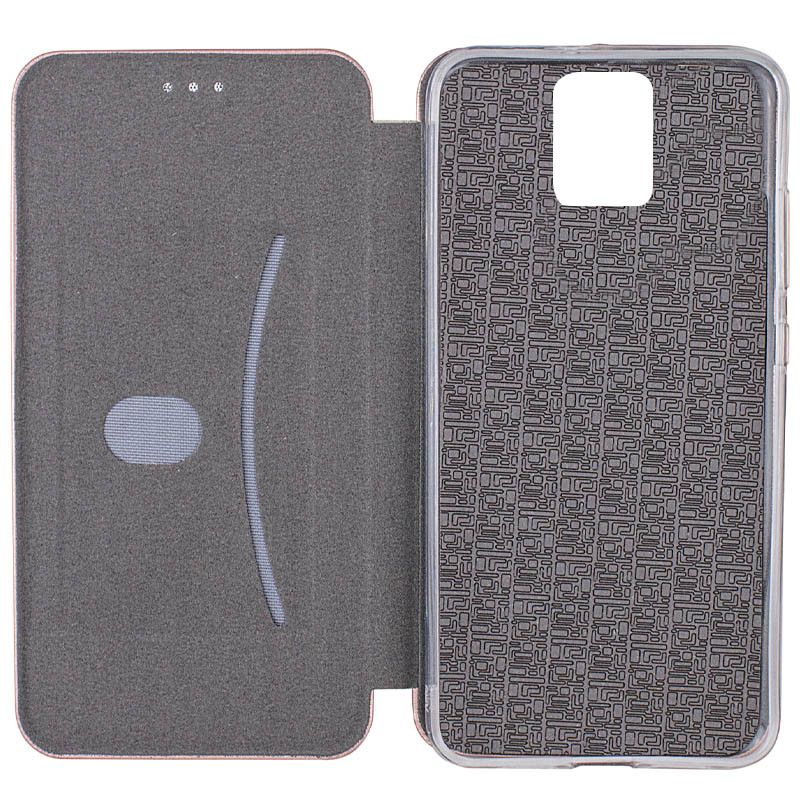Купити Шкіряний чохол-книжка Classy на Xiaomi Redmi Note 9s / Note 9 Pro / Note 9 Pro Max (Rose Gold) на vchehle.ua