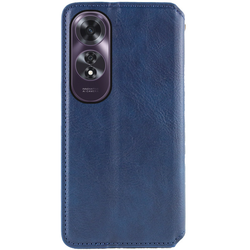 Шкіряний чохол-книжка GETMAN Cubic (PU) на Oppo A60 4G (Синій) в магазині vchehle.ua