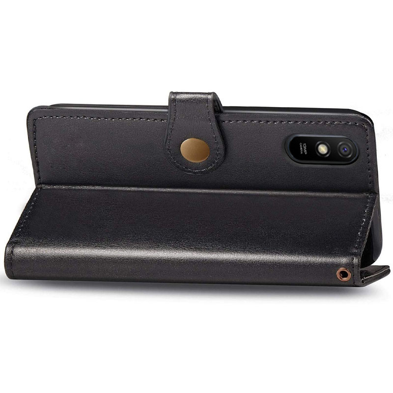 Шкіряний чохол-книжка GETMAN Gallant (PU) для Xiaomi Redmi 9A (Чорний) в магазині vchehle.ua