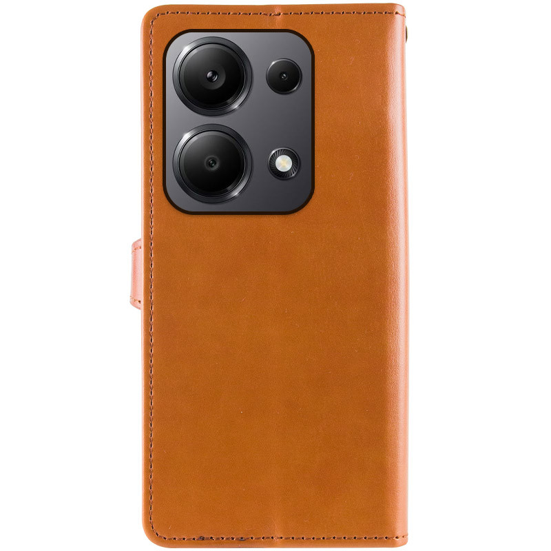 Фото Кожаный чехол-книжка GETMAN Gallant (PU) для Xiaomi Redmi Note 13 Pro 4G / Poco M6 Pro 4G (Коричневый) в магазине vchehle.ua