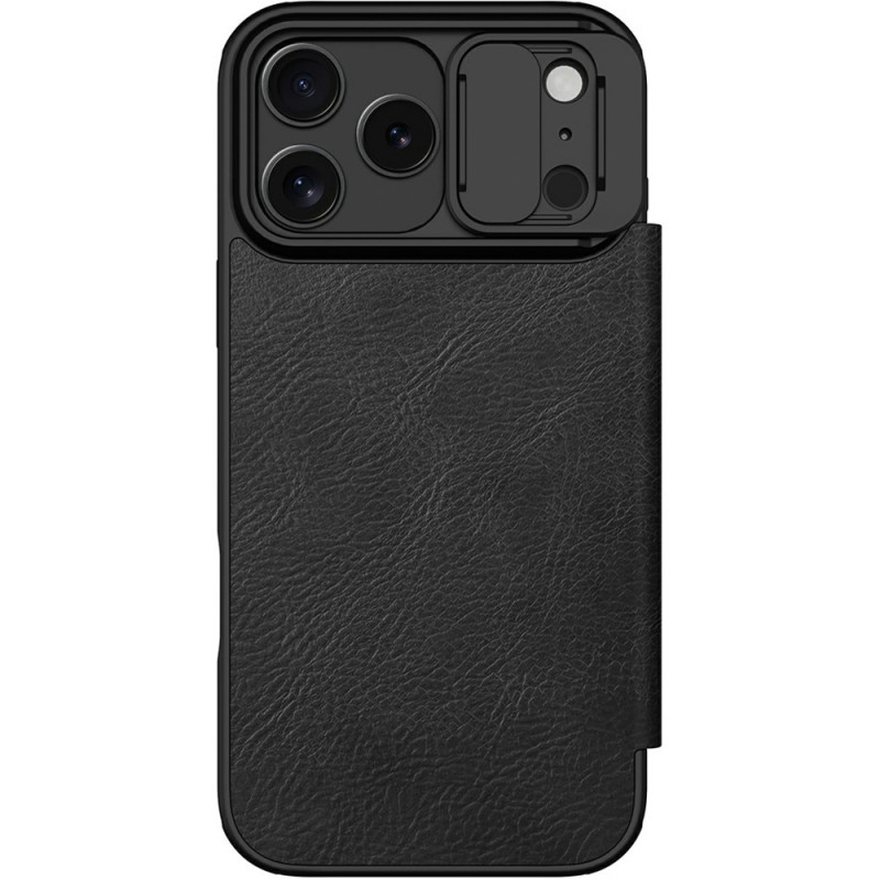 Фото Кожаный чехол-книжка Nillkin Qin Pro Camshield для Apple iPhone 17 Pro (6.3") (Black) в магазине vchehle.ua