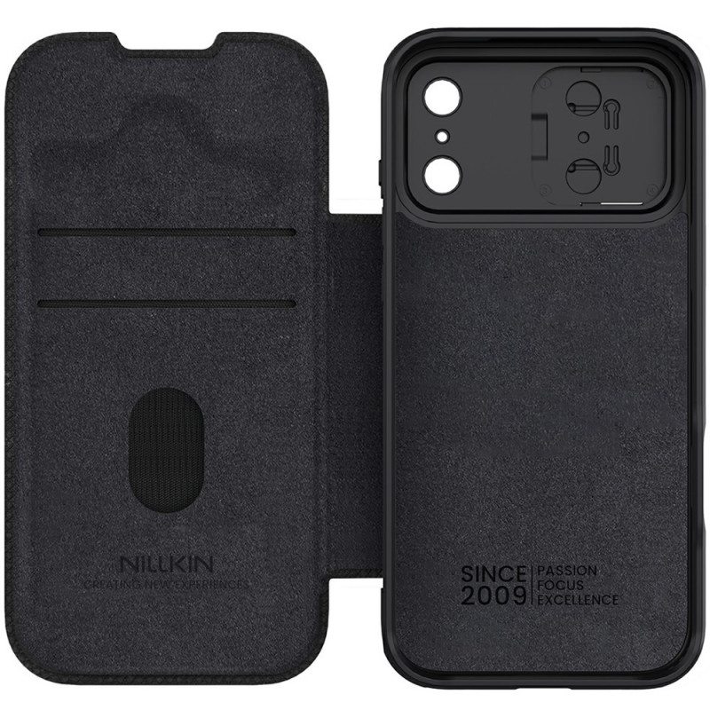 Купить Кожаный чехол-книжка Nillkin Qin Pro Camshield для Apple iPhone 17 Pro (6.3") (Black) на vchehle.ua