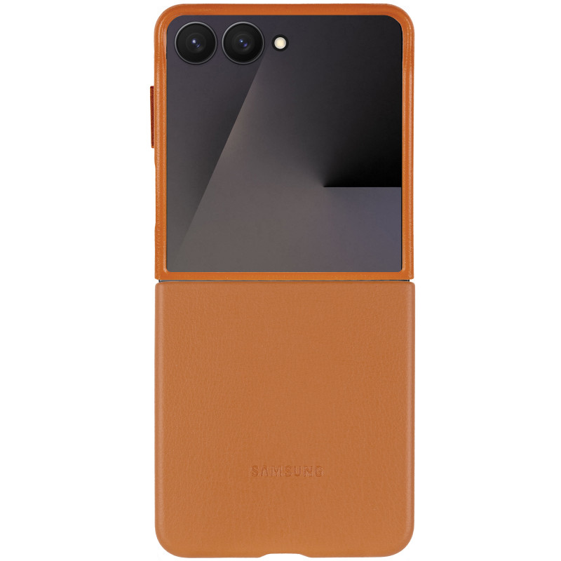 Фото Шкіряний чохол Leather Case (AAA) на Samsung Galaxy Z Flip7 (Brown) на vchehle.ua