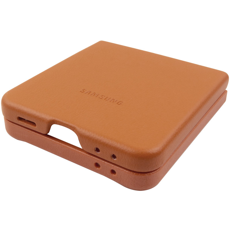 Шкіряний чохол Leather Case (AAA) на Samsung Galaxy Z Flip7 (Brown) в магазині vchehle.ua