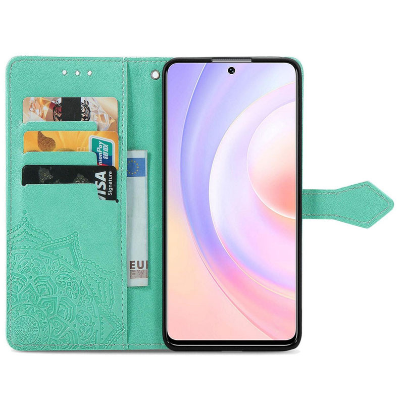 Кожаный чехол-книжка Art Case с визитницей для Huawei P Smart Z (Бирюзовый) в магазине vchehle.ua