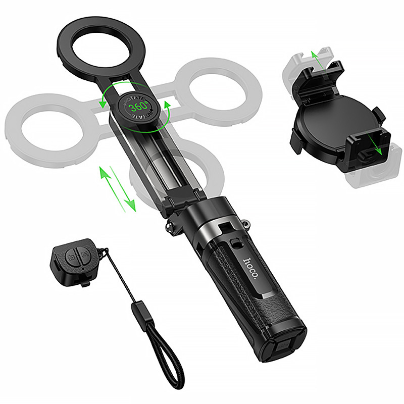 Монопод для селфі Hoco K27 Pro Magnetic Clamp 2in1 (Black) в магазині vchehle.ua