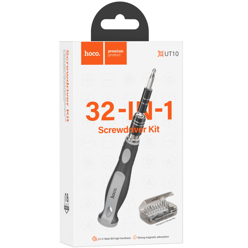 Фото Набір викруток Hoco UT10 set 32in1 (Gray / Black) на vchehle.ua
