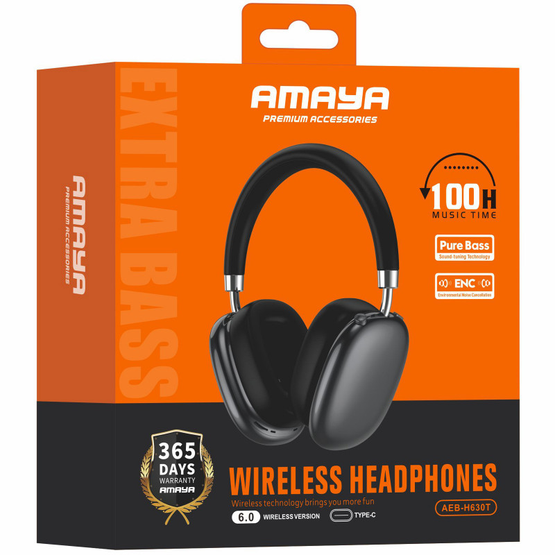 Фото Накладные беспроводные наушники Amaya H630T ENC (Black) на vchehle.ua