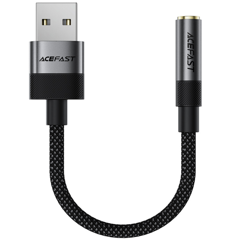 Перехідник Acefast J13 USB male to AUX 3.5mm female (Black)
