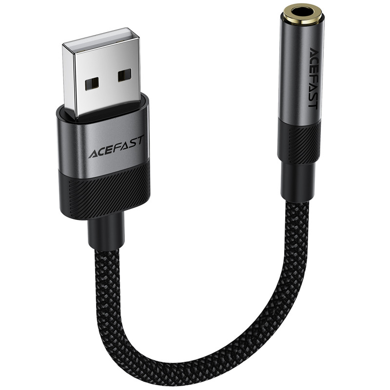Фото Перехідник Acefast J13 USB male to AUX 3.5mm female (Black) в маназині vchehle.ua